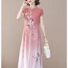 Vestido de Verão para Mãe de Meia-Idade Novo Nobre Dia da Mulher Roupas Femininas de Meia-Idade e Idosas Saia Cheongsam Estilo Chinês