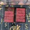 Auténtico Colgante de Ocho Trigramas con Esmalte Rojo y Amuleto de Alquimia Taoísta de Madera de Azufaifo Golpeada por el Rayo