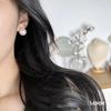 Pendientes de botón con perlas de cristal del mismo estilo de fiebre coreana para mujer Shijia, pendientes retro grandes redondos de lujo ligeros de alta calidad