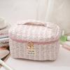 Nova pequena bolsa de cosméticos floral grande capacidade alta qualidade senso conveniente acolchoado algodão flor ins nova bolsa de armazenamento de cosméticos