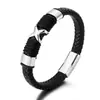 Pulsera de Acero Inoxidable con Letra X y Cuero para Hombre, Multicapa Trenzada de Cuero, Enrollada a Mano, Lista para la Venta