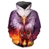 Sudadera con Capucha Estampado 3D de Animales de Moda Águila Tigre Lobo Personalizada Estampado Completo Sudadera con Capucha Directo del Fabricante