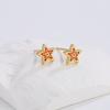 Pendientes Aogu Ins Lindos y Frescos Cobre Oro de 18 Quilates Circonita Microincrustada Estrella de Cinco Puntas Pendientes Geométricos para Mujer Producto Caliente Transfronterizo