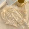 7A Bacteriostático Verano Puro Cremoso Suave Ropa Interior de Encaje para Niña Calzones Ultra Delgados de Malla con Flores Francesas para Mujer