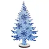Decoração de mesa de árvore de Natal transfronteiriça artesanato em madeira mini árvore de Natal blocos de montar ornamentos de pé de madeira