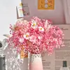 Ramo de Flores Secas Hojas de Eucalipto Rosa Eterna Flor Real Hortensia Hierba de Cristal Decoración del Hogar Adorno para Dormitorio Gypsophila