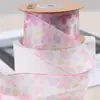 Cinta de hilo de rizo floral pequeño de verano, accesorios para el cabello, regalo DIY, embalaje de flores, zapatos, lazo de flor, cinturón de hilo de nieve estampado
