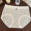 Calcinha Retro Floral 10A para Meninas, Renda Macia e Encerada, Algodão Puro Antibacteriano, Cavas Estendidas, Respirável