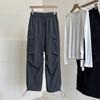 Pantalones Jogger Cargo Retro Delgados de Secado Rápido Bidireccionales para Mujer, Verano Cintura Alta Holgados Adelgazantes Casuales de Pierna Ancha Largos