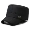Gorro plano a prueba de viento y frío de invierno para papás y abuelos, gorro cálido de algodón y lana con forro polar para hombres de mediana edad y mayores, con protección para las orejas