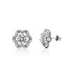 Venta caliente transfronteriza s925 plata esterlina aretes moissanita 80 puntos flor peonía moda Femenino Popular Transmisión en vivo Suministro caliente
