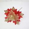 Decoraciones Navideñas Lentejuelas Brillantes Guirnalda de Flores Navideñas Accesorios Arreglo Floral para Árbol de Navidad Flores Artificiales de Seda 23cm