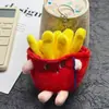 Colgante de Hamburguesa y Papas Fritas de Alta Calidad Muñeco de Peluche de Pollo Lindo Dibujo Animado Colgante para Bolso Muñeco de Pareja Llavero