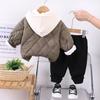Ropa para Niños Otoño e Invierno Terciopelo Engrosado Conjunto de Dos Piezas Oso de Dibujos Animados para Niños Ropa Exterior de Algodón Traje de Invierno 1-3 Años 5 Ropas de Moda