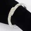Pulsera elástica de alambre de acero con pedrería, de estilo coreano, moderna y única, para mujer, estilo mixto, Venta Directa de Fábrica B032