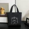 Bolso de hombro con estampado de oso jk mochila de mano caricatura estudiante bolsa de lona al por mayor simple bolsa de gran capacidad mujeres