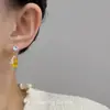 Crema Condensada Rocío de Jade ~ Pendientes Súper Brillantes de Gota de Agua Amarilla, Pendientes Elegantes de Lujo Ligero para Cena Formal Cumpleaños