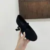 Nuevos Zapatos Planos de Mujer para Otoño 2025 Zapatos Mary Jane Cuero Genuino Tejido de Una Sola Correa Zapatos Planos de Cuero Poco Profundos Zapatos de Ballet de Moda
