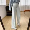 Pantalones de chándal adelgazantes laterales para armario, pierna recta holgada, caída casual, pierna ancha, pantalones de mujer para otoño, caída