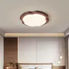 Luz Principal de Sala de Estar, Lámpara de Techo Estilo Antiguo con Veta de Nogal Estilo Crema, Lámpara Creativa para Dormitorio con Protección Ocular, Lámpara de Escritorio Retro