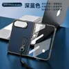 Capa de celular dobrável iPhone Duo com textura de couro retrô, suporte de anel, borda galvanizada Apple Duo e cordão