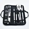 Barbacoa Transfronteriza Set de Herramientas para Barbacoa al Aire Libre Bolsa de Tela Oxford Combinación Multifuncional Set Combinado de Pala, Tenedor y Cuchillo para Parrilla