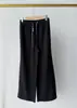 Pantalones deportivos casuales de pierna ancha con cordón de color contrastante ~ Caída natural, costura doble, cintura alta, corte tridimensional