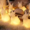 Cadena de Luces LED de Pascua Huevo Agrietado Huevo Pollo Amarillo Pequeño Conejo Zanahoria Cadena de Luces Decoración Temática Festiva