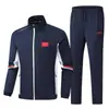 Conjunto de Roupa Esportiva Color Block Estilo Chinês CHINA Bordado de Traje Nacional Gola Alta Primavera Outono Unissex Equipe Roupas Casuais de Treino