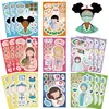 8 caras de enfermera de dibujos animados que cambian de cara collage decorativo funda para teléfono móvil monopatín cuenta manual DIY impermeable transfronterizo pegatinas de juguete para niños