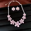 Brincos de Botão Flor Zircônia Cúbica Colar Estilo Europeu Tendência de Moda Joias Versáteis de Alto Padrão com Temperamento