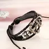 Pulsera de cuero tejida con ancla de cuentas de la fábrica Chiyu, pulsera de cuero ajustable, joyería tejida de personalidad para estudiantes