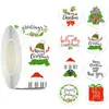 Adesivos de Feliz Natal de 1,0 polegada Adesivos de Selo Redondo Decoração de Presente de Feriado de Natal Etiquetas Adesivas