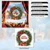 Adesivo de janela de guirlanda de Natal vintage com pinhas, doces, caixas de presente para supermercados e uso doméstico, adesivo decorativo eletrostático para feriados