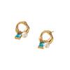 Aretes de Circonita de Color Cuadrado con Cuenta Destacada Aretes Geométricos Franceses de Acero de Titanio Hebilla para la Oreja Diseño Nicho Aretes de Acero Inoxidable Chapados en Oro