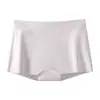 Shorts de Segurança Antiexposição Feminino Sem Costura, Boxer Fino de Seda Gelada com Forro de Algodão, Não Enrola, Cintura Média