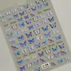 Pegatinas de Arte para Uñas Mariposa Azul Hielo Soñador 5D en Relieve Mariposa Azul Tridimensional Pegatinas para Uñas DIY Decoración Estilo Ca
