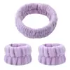 Muñequera de Felpa para Lavado Facial, Manga a Prueba de Agua, Artefacto Absorbente de Franela, Muñequera Anti-salpicaduras, Diadema para el Cabello, Traje