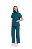 Conjunto de Roupa de Trabalho Médica Feminina - Blusa com Zíper e Calça de Corte Reto, Roupa de Trabalho Unissex, Jaleco Cirúrgico Slim Fit, Pijama Hospitalar, Disponível em Várias Cores