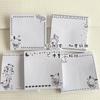Adesivos fofos e simples de lenço Post-it estilo ins estilo preto e branco apenas com a mensagem "com medo de cachorros" adesivos de desenhos animados para estudantes adesivos para diário de mão N vezes