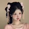 Nuevo Pasador de Pelo con Borla de Cuerda en Color Rosa Antiguo Degradado Super Hada Flor de Seda Pequeño Tocador Aromático Estilo Bohemio Pin Lateral