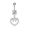 Anillo para Ombligo con Colgante de Corazón de Melocotón Mariposa Flor de Luna Cola de Pez Circonita Incrustada Joyería para Piercing Fabricante Mayorista