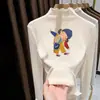 Camiseta térmica de forro polar para niñas, con volantes, para usar debajo, nuevo estilo otoño e invierno 2026, para niños mayores, top de manga larga, camiseta de cuello medio alto