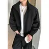 Jaqueta com gola alta para homens, outono e inverno 2026 novo top cardigã casual com zíper, casaco solto moderno estilo americano plus size