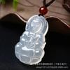 Gema Natural Ágata Tipo Hielo Calcedonia Blanca Pequeño Colgante de Buda Guanyin Modelo Nuevo Comparable a la Versión de Jadeíta de Xiaohongshu