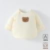 Ropa interior para recién nacidos, para niños y niñas, de 0 a 3 meses, estilo invierno, acolchada, top sin costuras en la parte trasera, algodón puro por dentro y por fuera, cálida