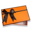 Caja de Regalo Naranja Hermes con Lazo, Souvenir Precioso, Empaque de Caja de Regalo Ritual, Caja de Regalo para Lencería al por Mayor