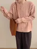 Nuevo Cardigan de Punto Vintage Otoñal con Hebilla Dorada Estilo Suave Cuello Redondo Diseño de Color Sólido Suéter Top