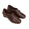 Sapatos de salto baixo retrô para o outono, novo modelo 2026 para mães, com sola macia, confortáveis para mulheres de meia-idade, adequados para sobreposição, sapatinhos de couro
