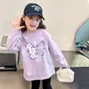 Camiseta de algodón puro para niñas, tallas mediana y grande, bonita camiseta de manga larga básica para niños, top para niña pequeña, nuevo estilo primavera y otoño 2026